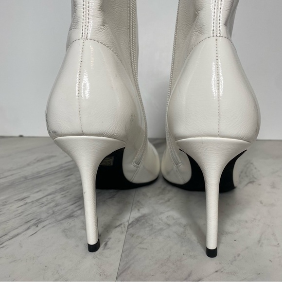 Jeffery Campbell Pointy Toe Faux Leather White Bootie 8 1/2 - Picture 4 of 14